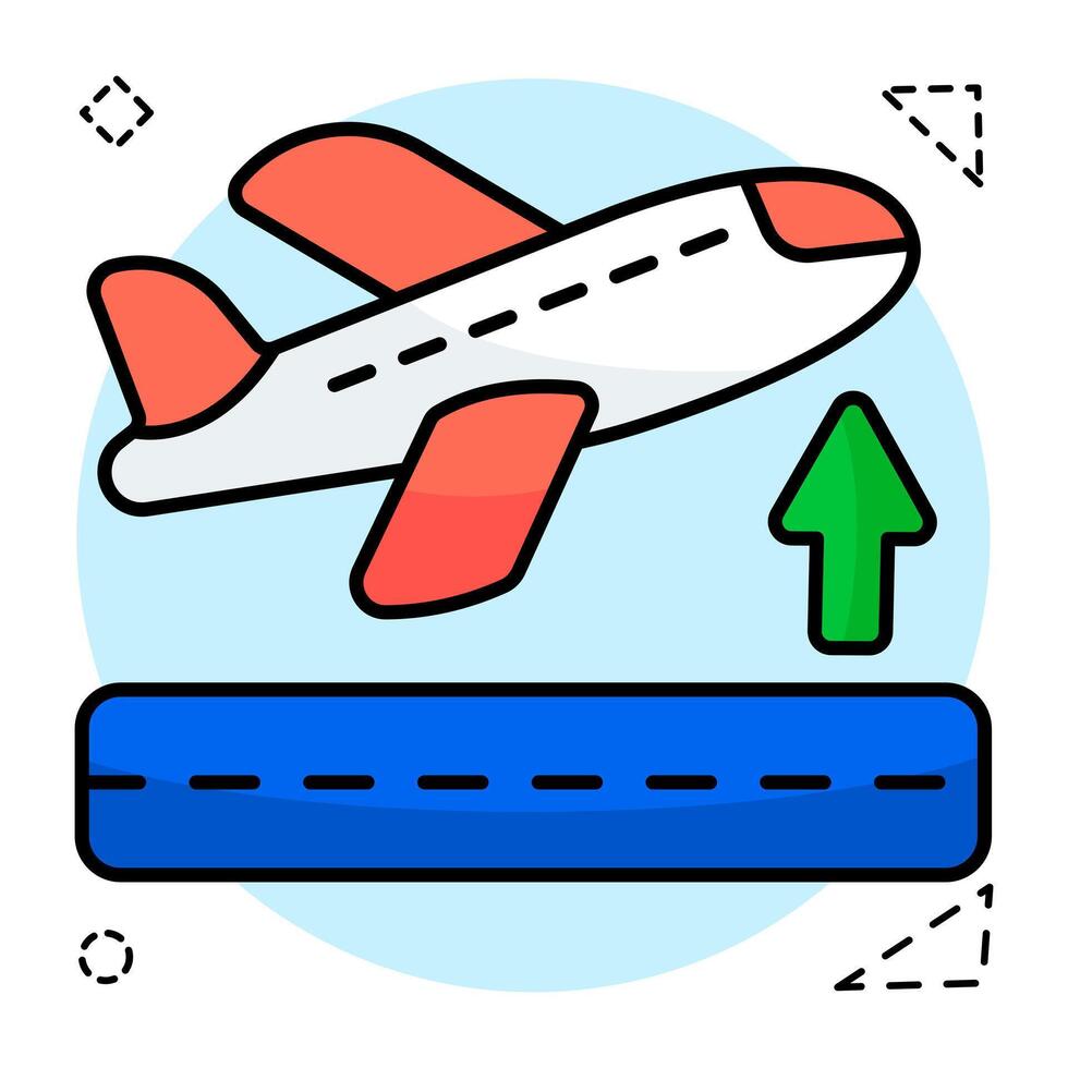 A Flat Circular design icon of aeroplane vector