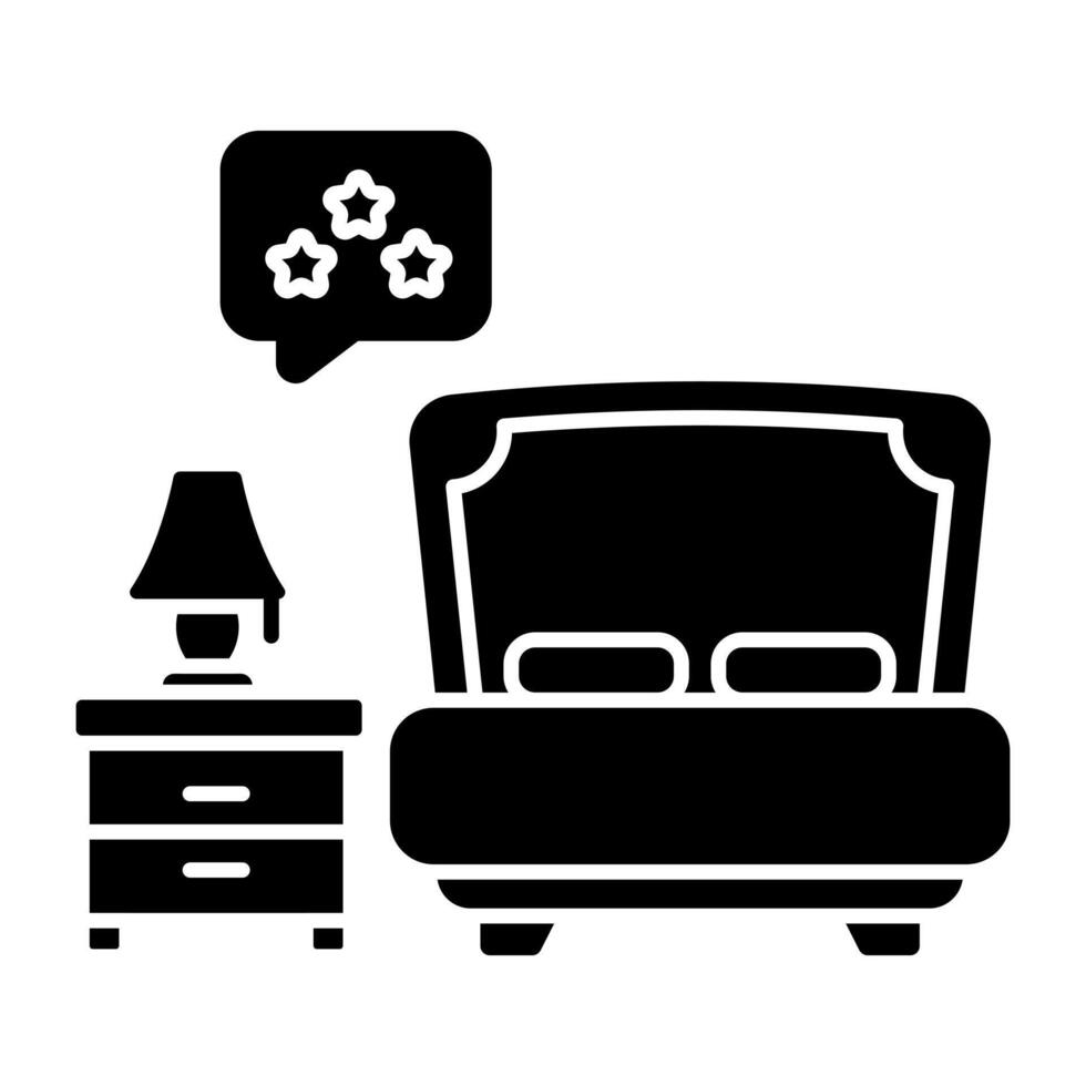 A Soild design icon of hotel room vector