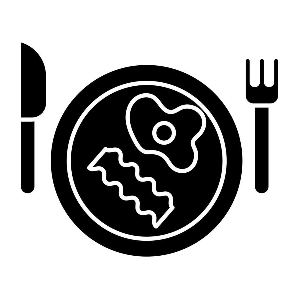 Conceptual Soild design icon of breakfast vector