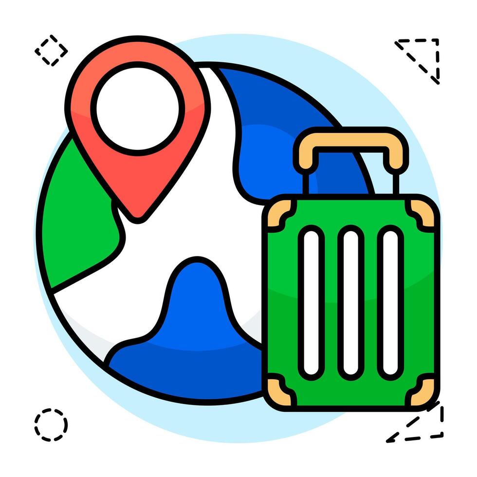 Premium Flat Circular design icon of global location vector
