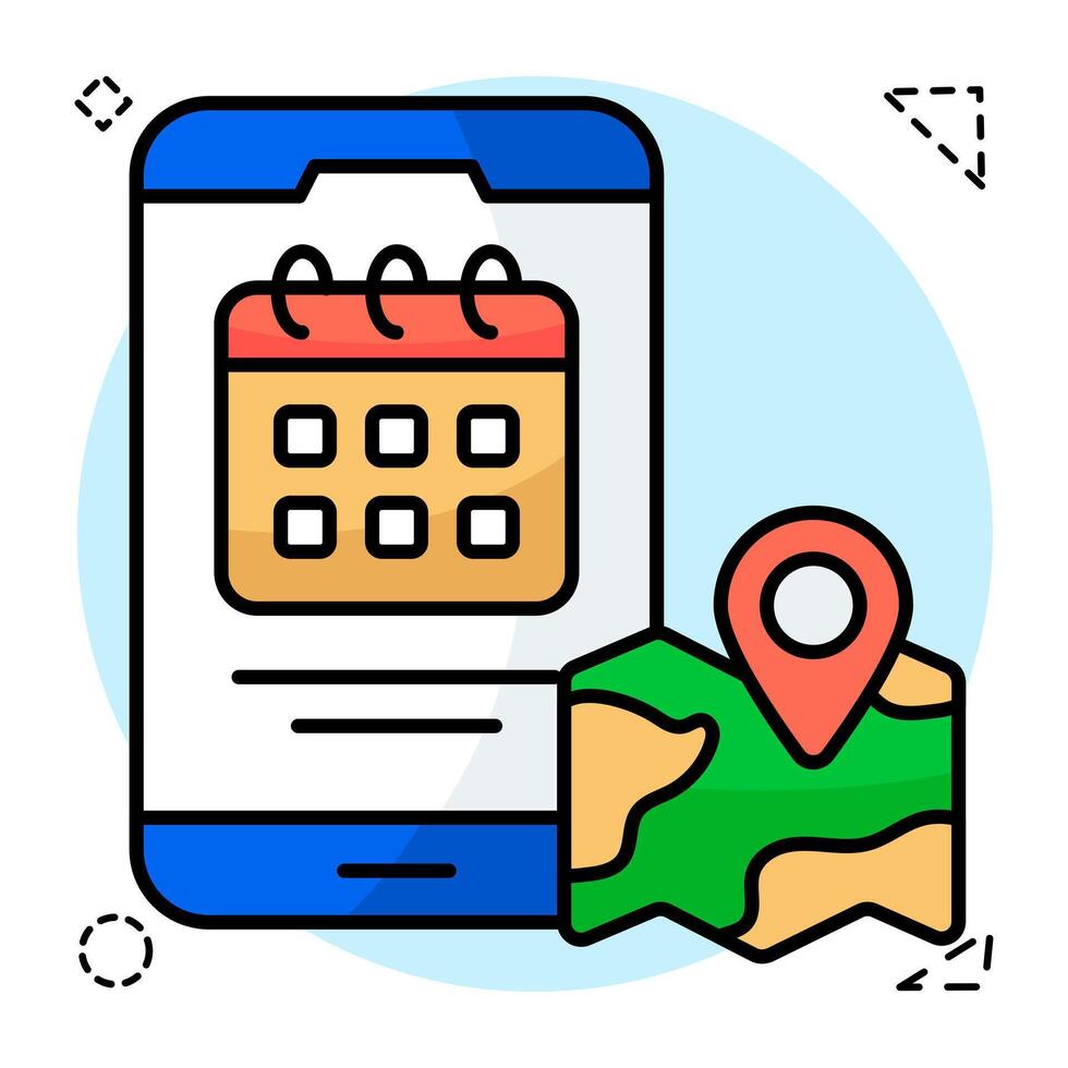 An Flat Circular design of mobile schedule vector