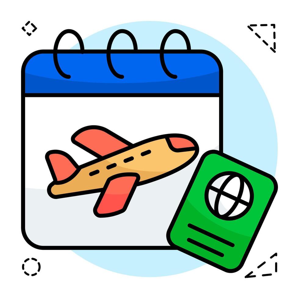 A Flat Circular unique design of flight schedule vector