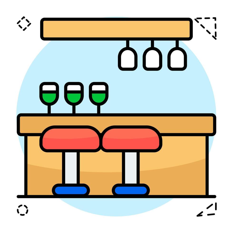 Premium Flat Circular download icon of bar counter vector