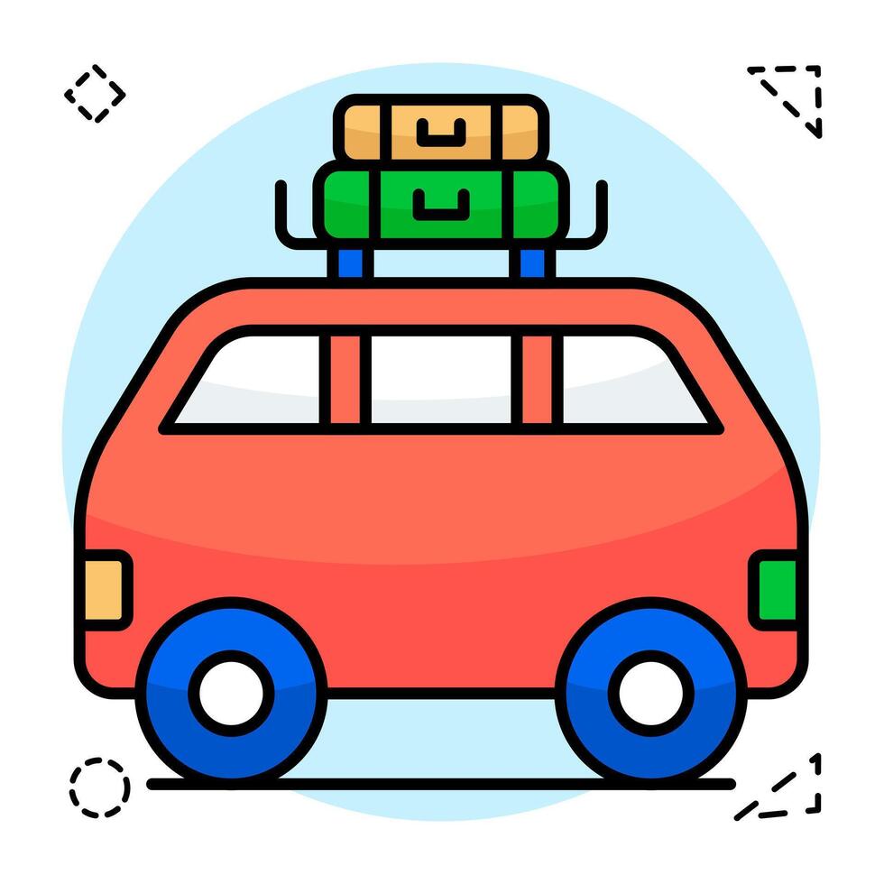 Modern Flat Circular design icon of trip vector