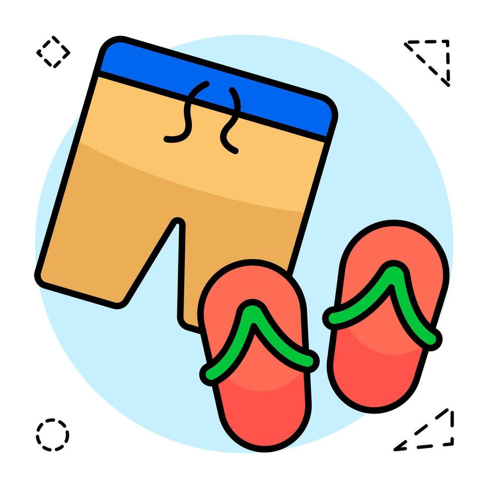 A Flat Circular design icon of beach accessories vector