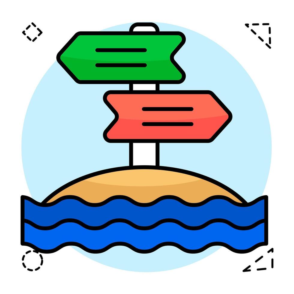 Modern Flat Circular design icon of roadboard vector