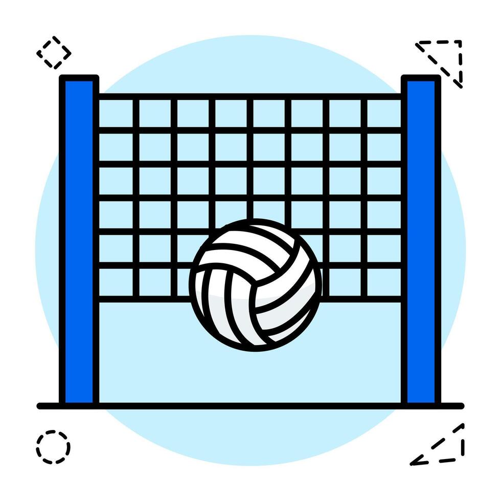 Premium Flat Circular download icon of volleyball game vector