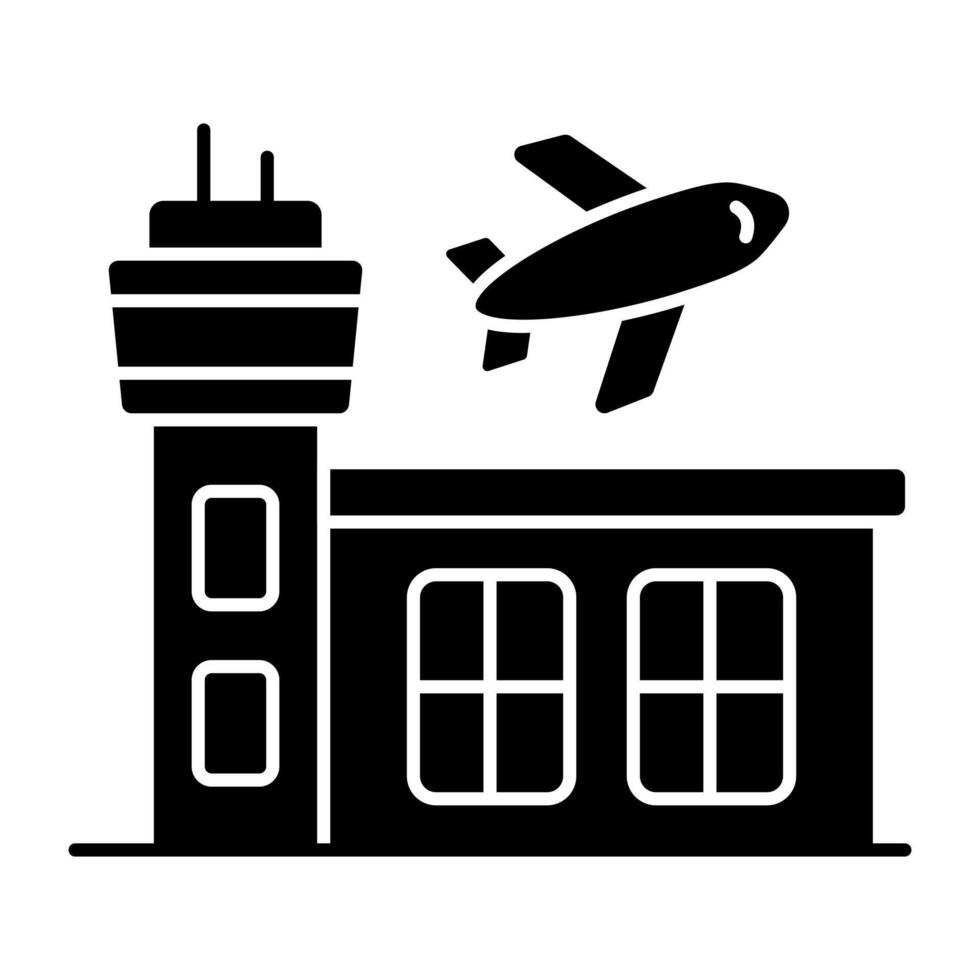 Premium Soild design icon of airport vector