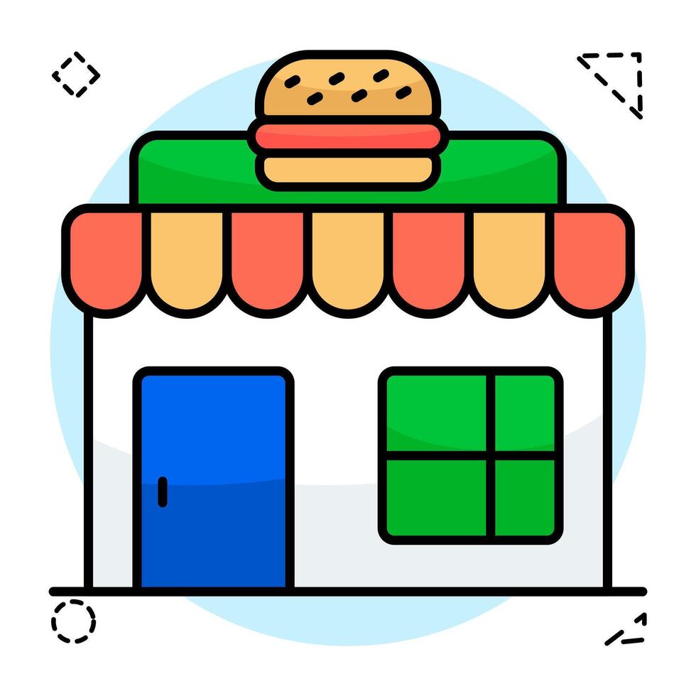 A Flat Circular design icon of restaurants vector