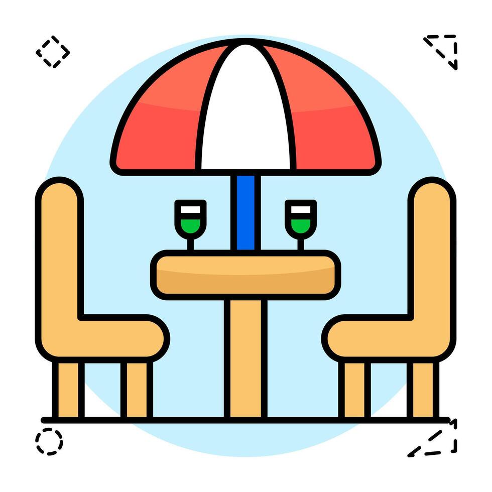 A Flat Circular trendy design icon of patio vector