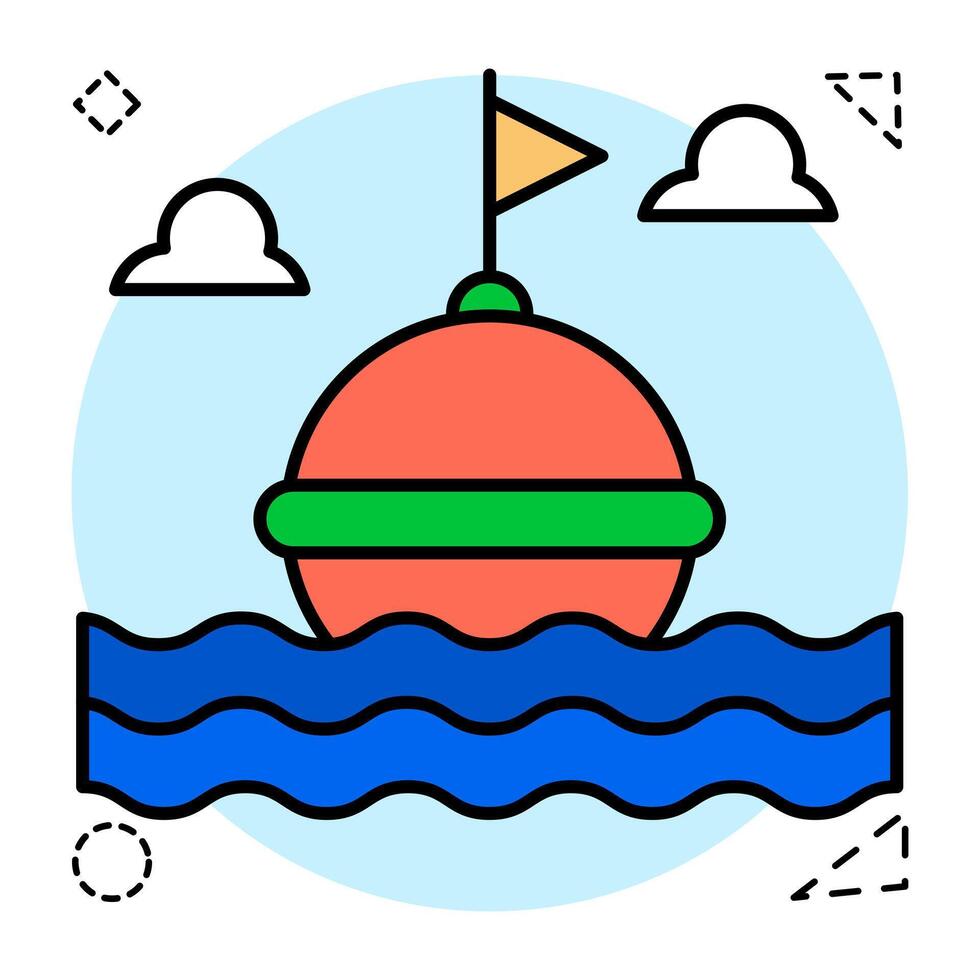 A Flat Circular trendy design icon of buoy vector