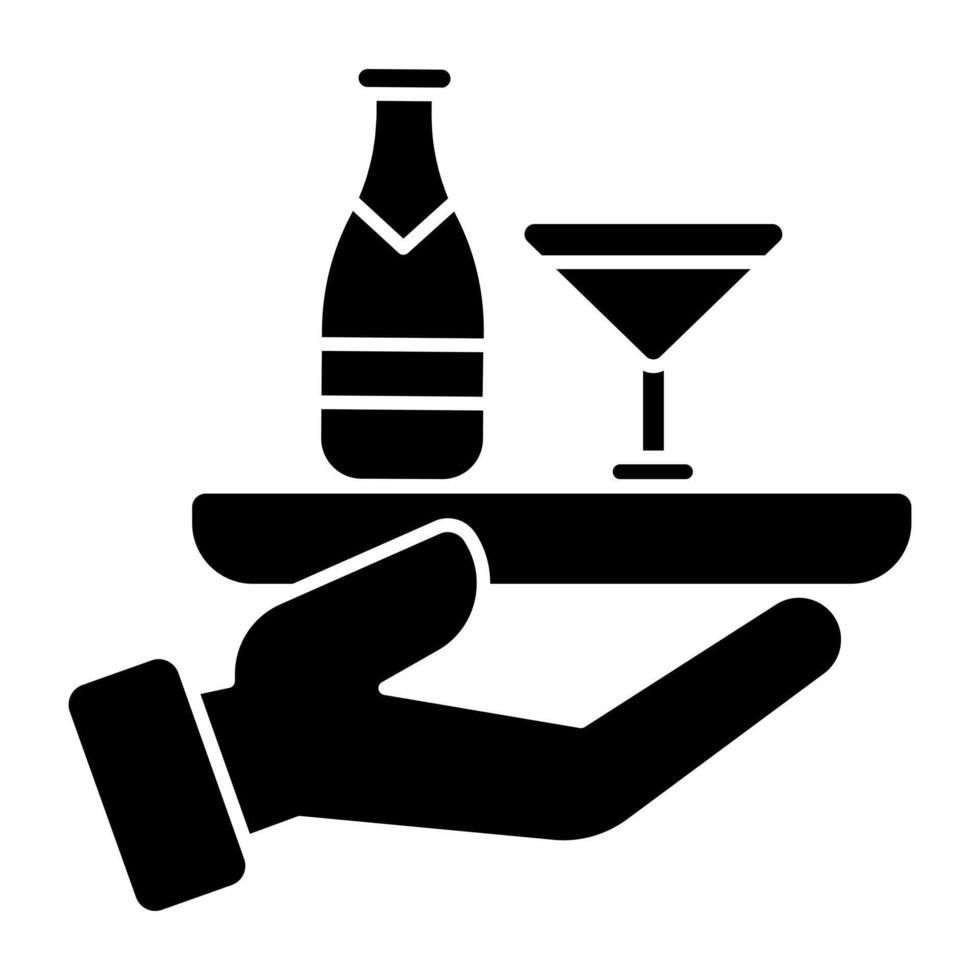 Perfect Soild icon of waiter vector