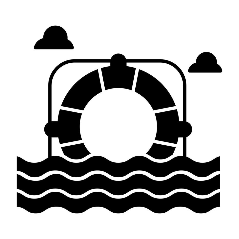 Soild download icon of lifebuoy vector