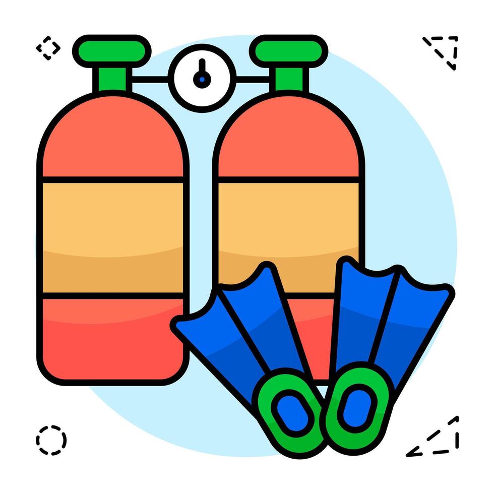 A Flat Circular design icon of divine equipment vector