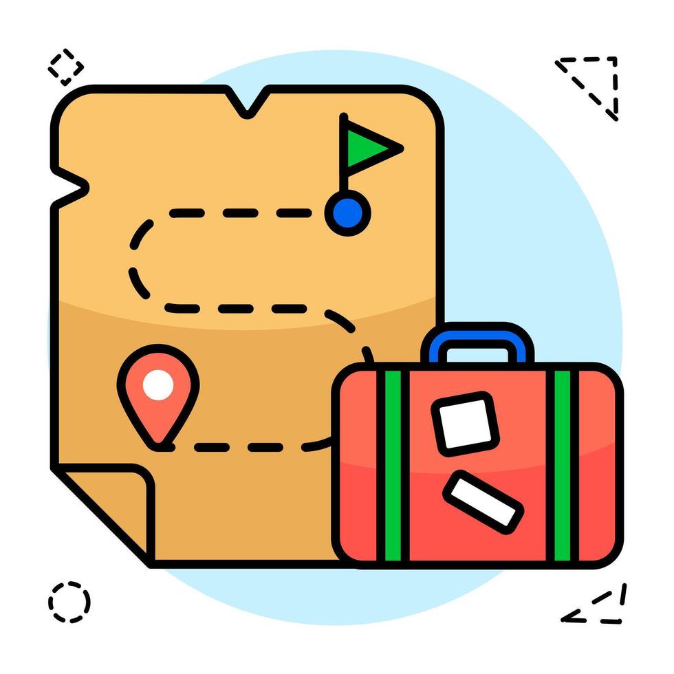 Editable Flat Circular design icon of map vector