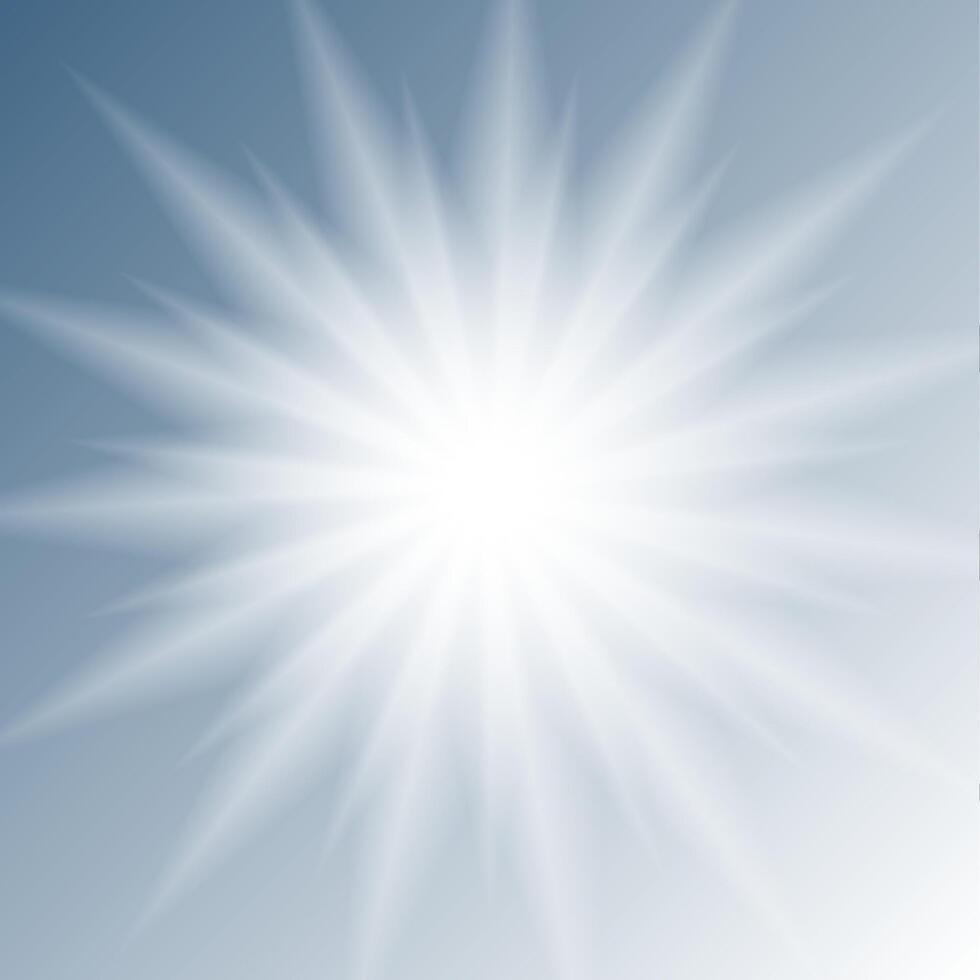 White glowing iridescent light effect star design vector