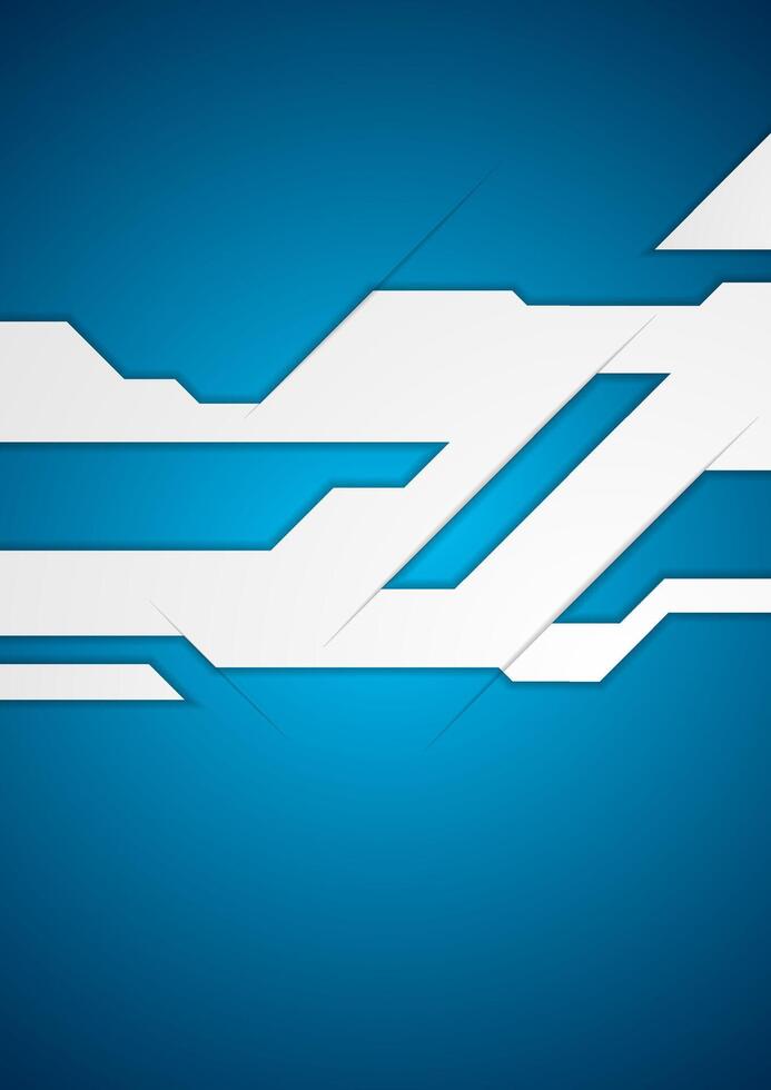 Blue geometric corporate technology background vector