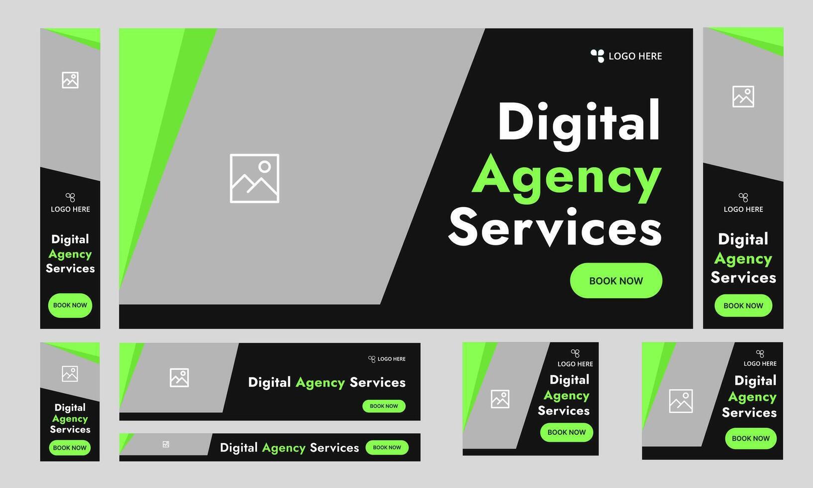 Trendy digital agency web set banner design for social media post, agency services banner design, trendy banner, editable eps 10 file format vector