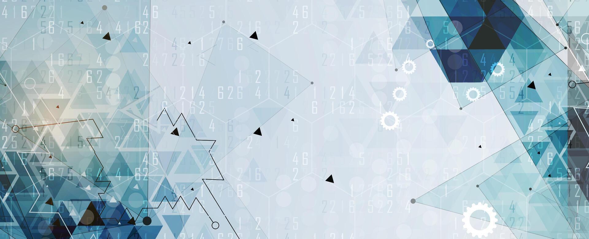 abstract background with blue triangles and numbers vector