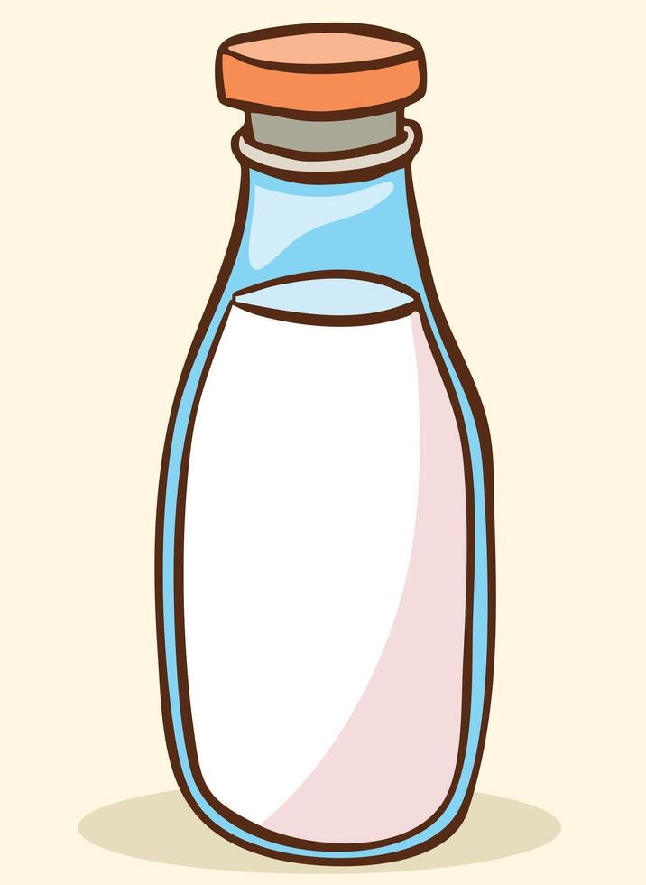 bottle of milk illustration isolated on white background vector