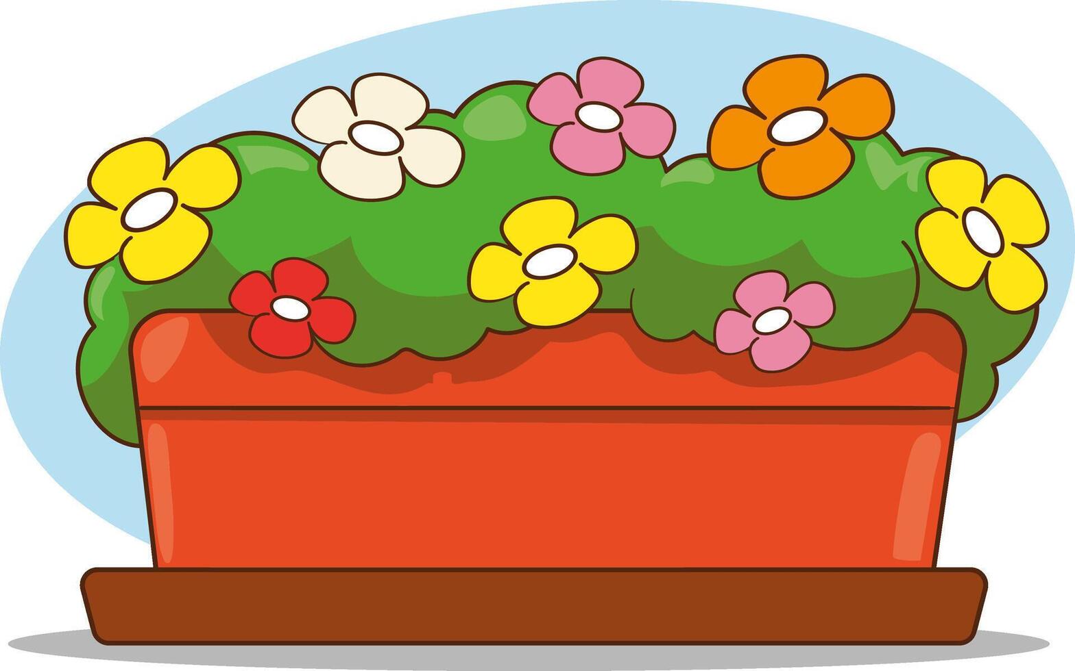 Illustration of a Flowerpot with Flowers in the Middle vector