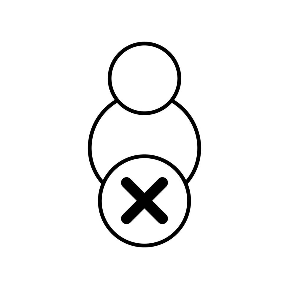 Icon a delete user, isolated against a clean background. vector