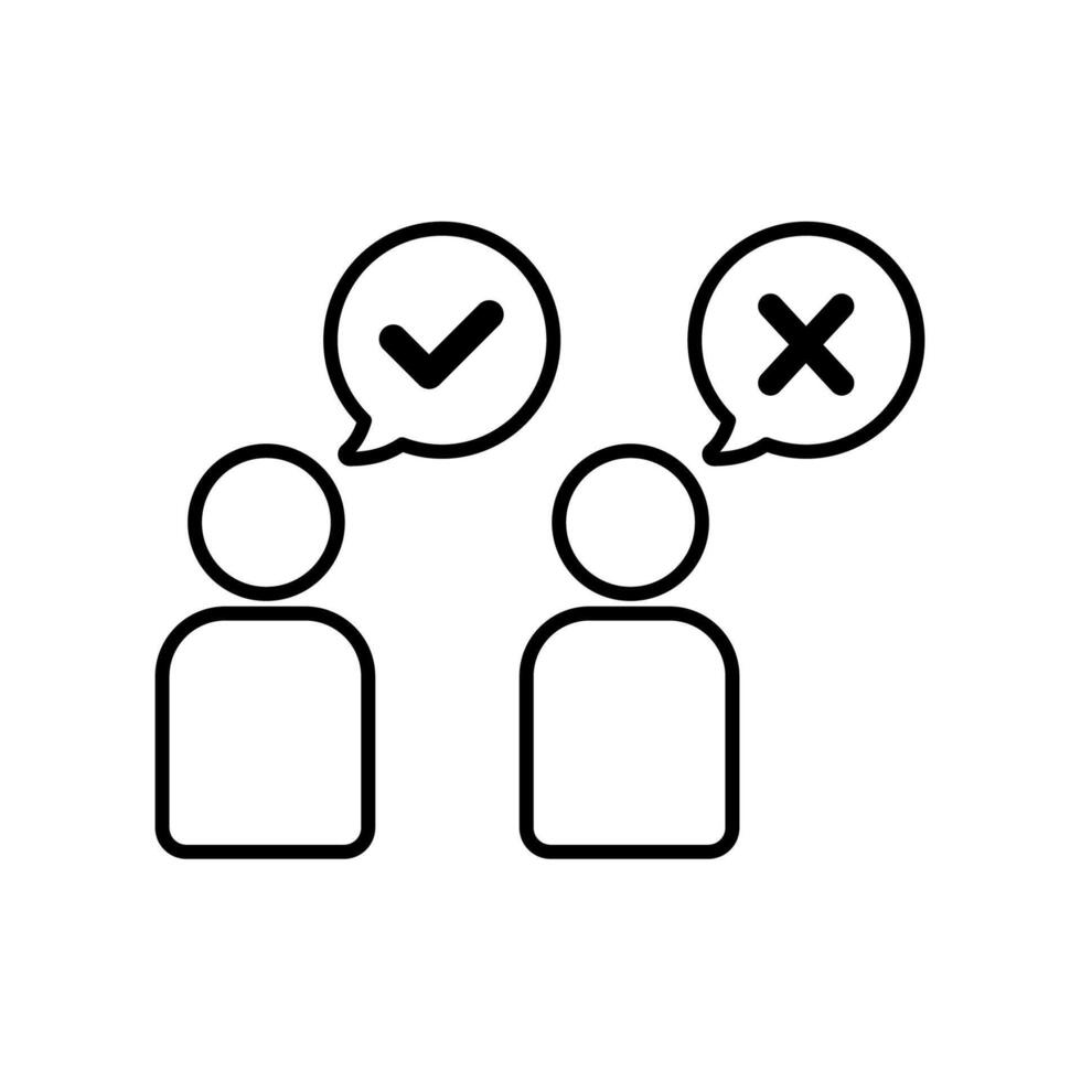Icon a opinion, isolated against a clean background. vector