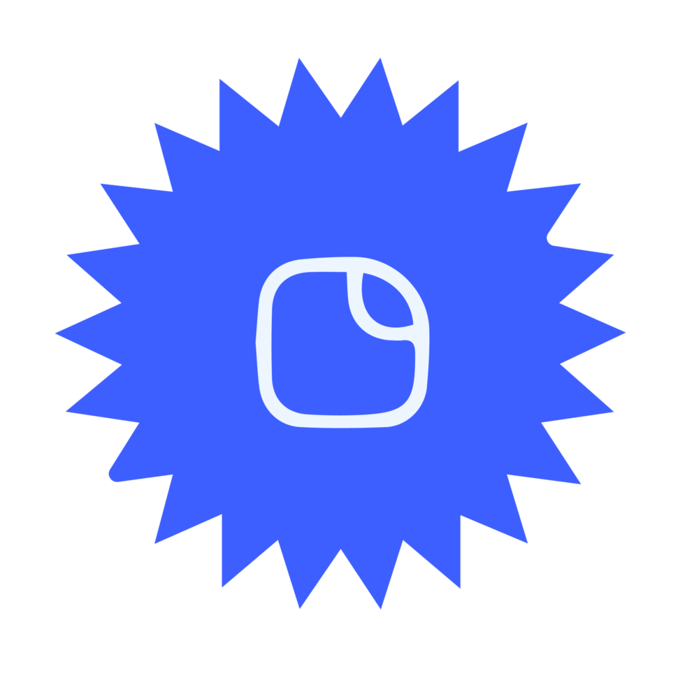 Document icon on star blue png
