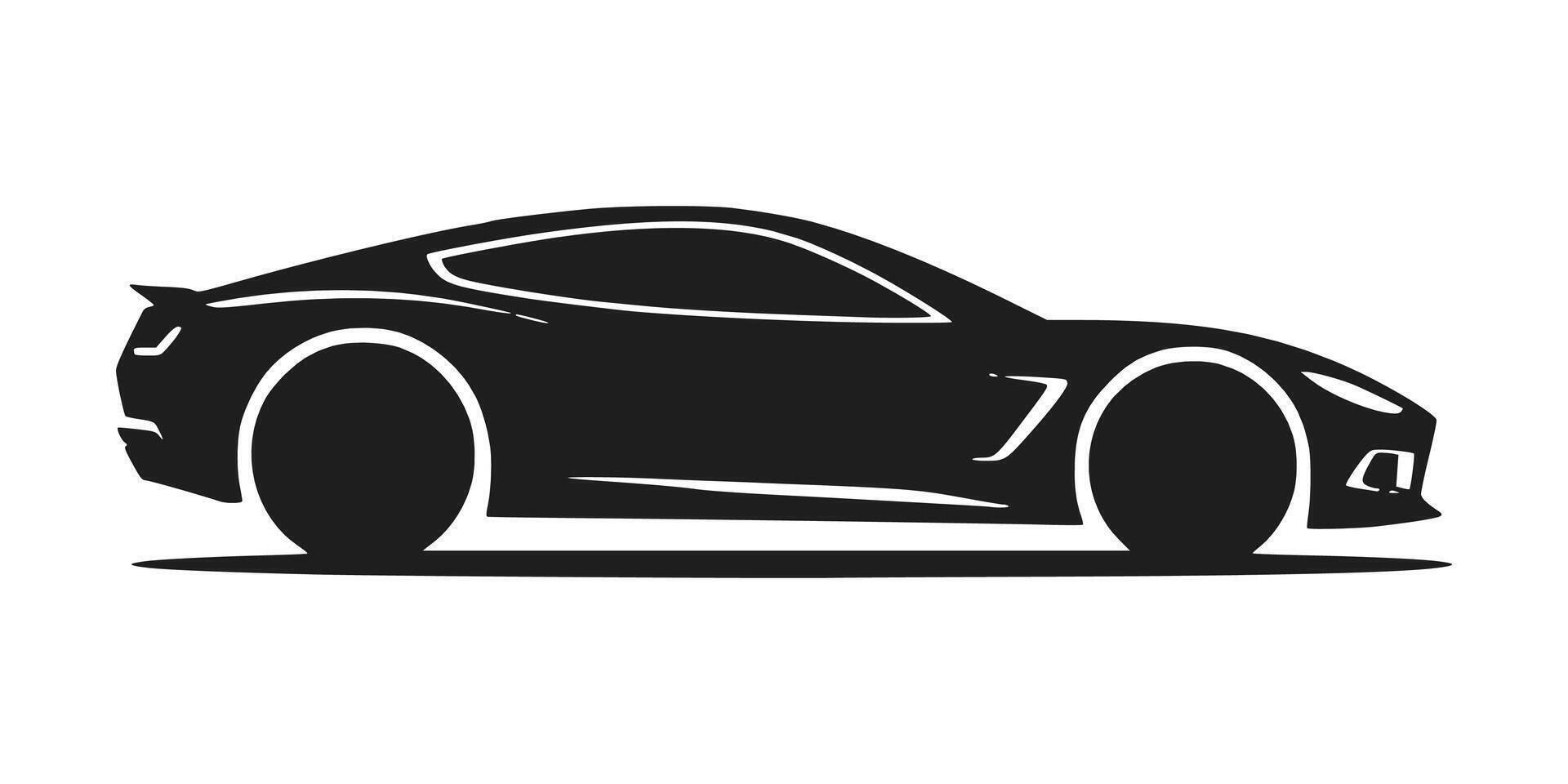 Sports or race car symbol. Side perspective. Outline of a high-end vehicle. vector