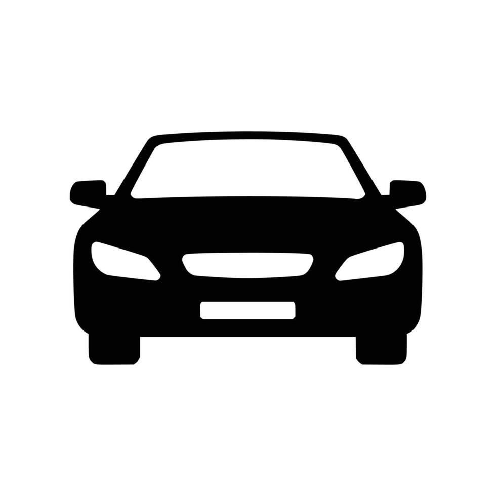 ar front silhouette. Symbolic representation. Vehicle icon. Auto, viewpoint, parking, travel concept. Simpl illustration of a silhouette. Icon symbol. vector