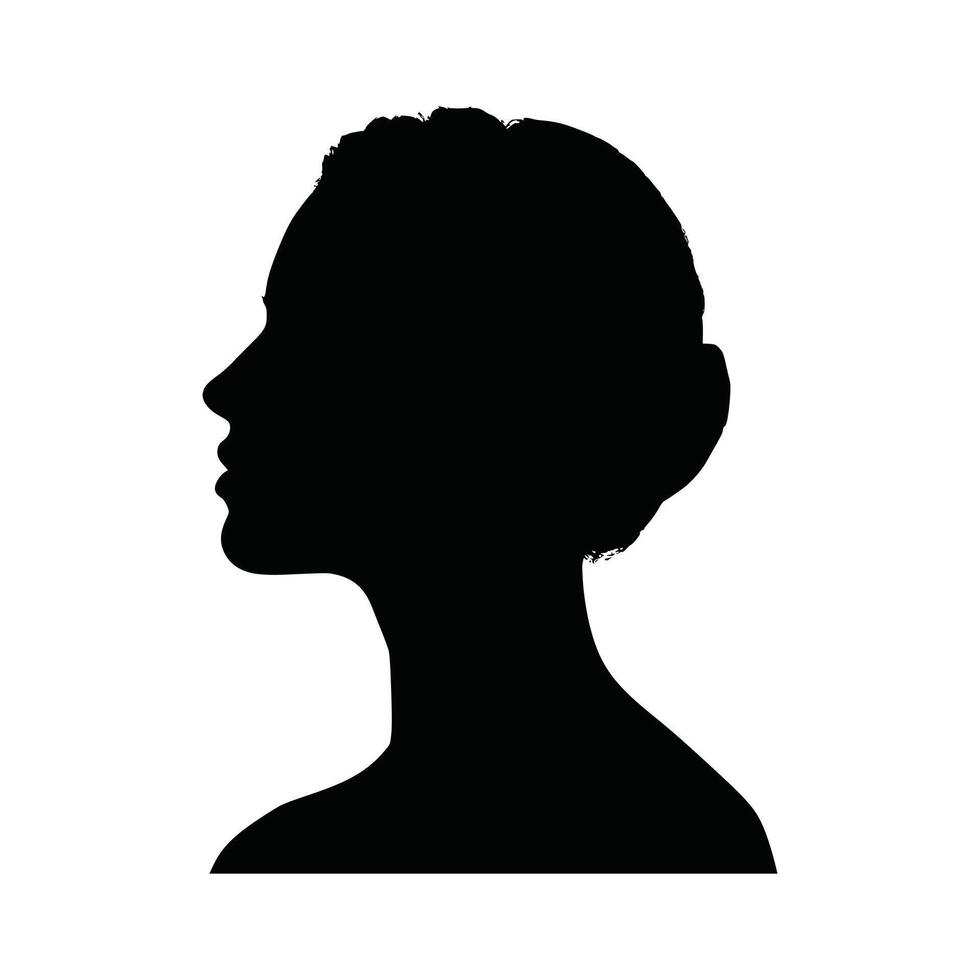 A beautiful woman's face in silhouette represents the concepts of beauty and fashion. vector