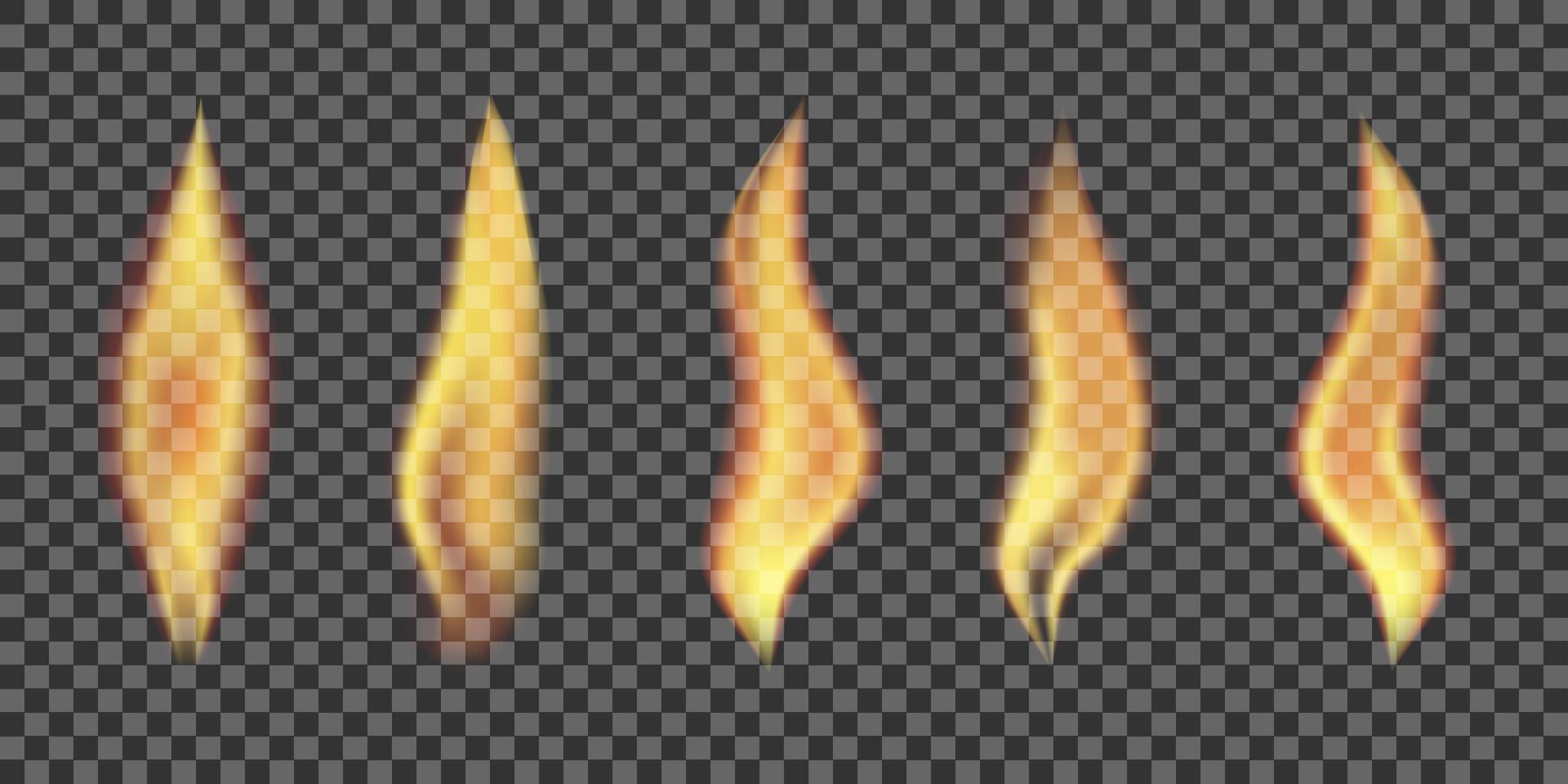 Yellow candle flames vector