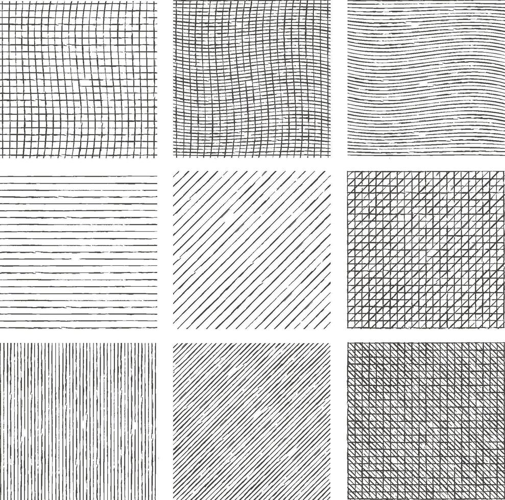 Hand drawn sketch pencil texture set vector