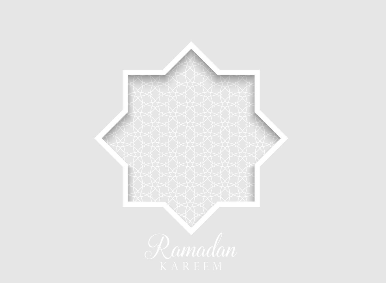 White paper elegant Ramadan greeting card with star vector