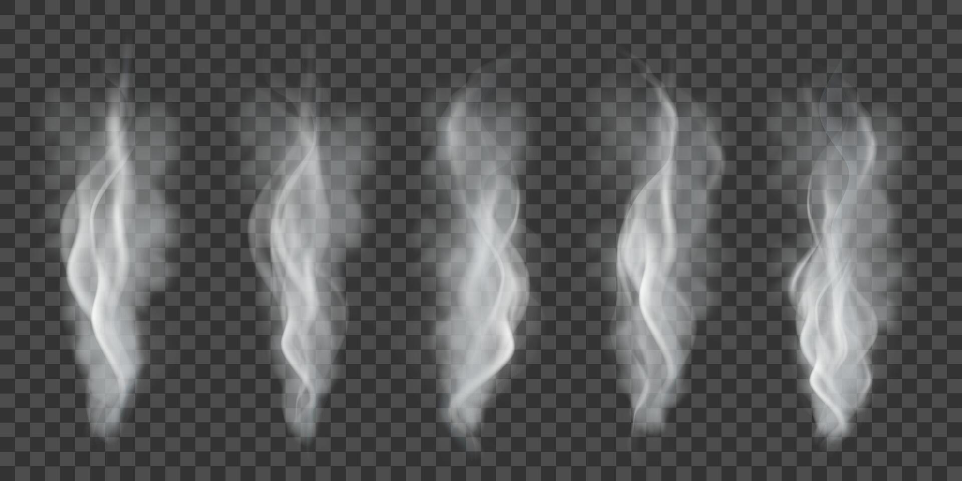 Wavy smoke effect, realistic set vector