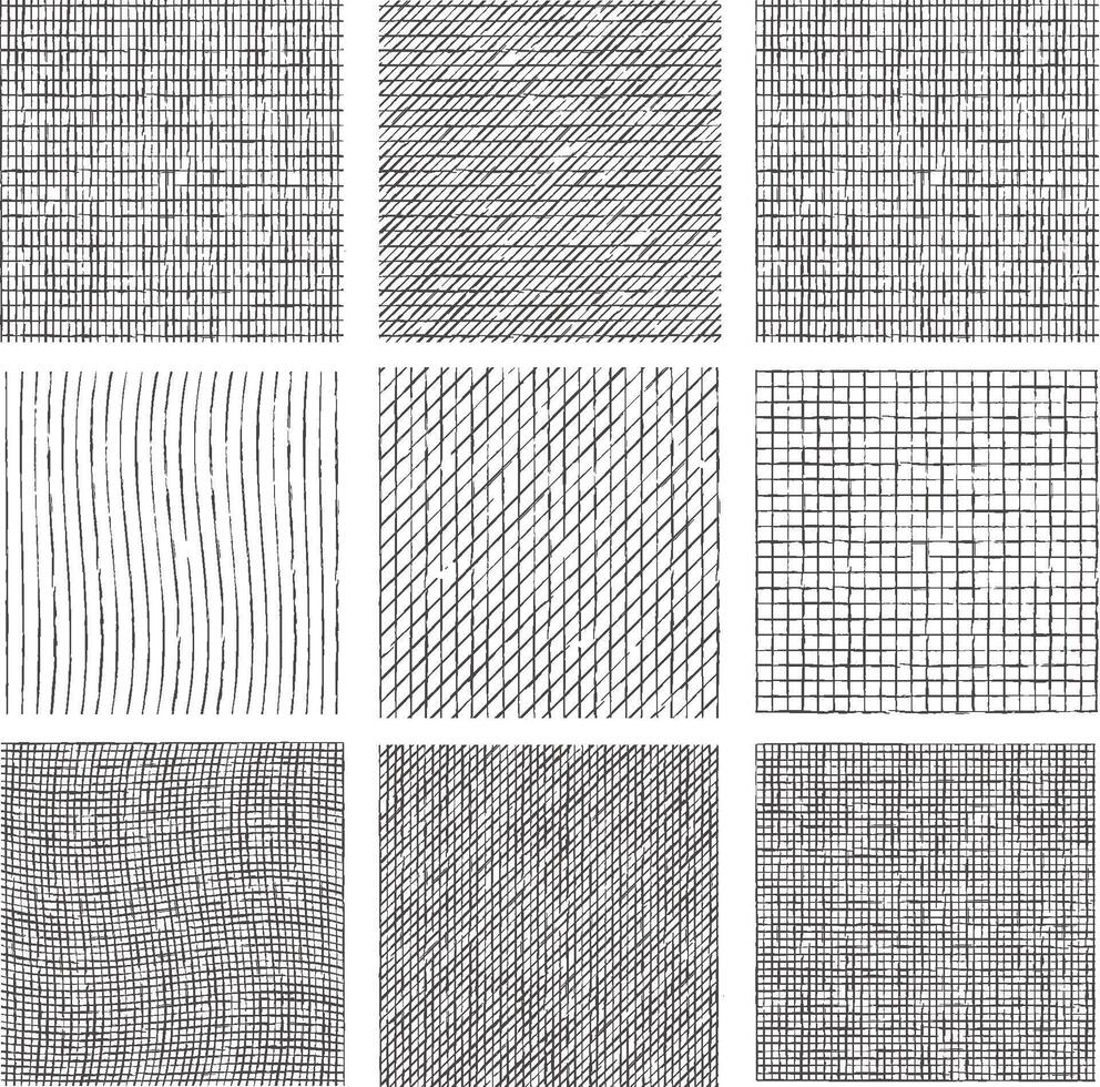Sketch pencil hand drawn texture set vector