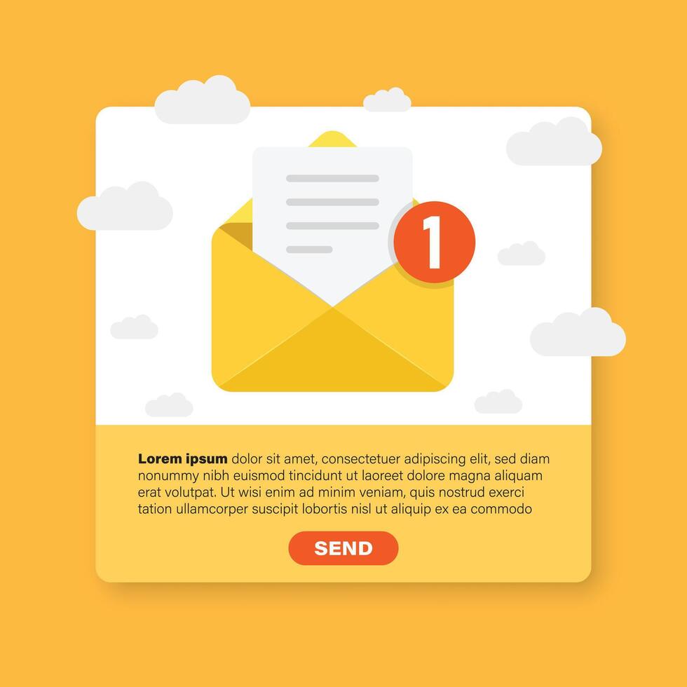 Email envelope with a red envelope icon vector