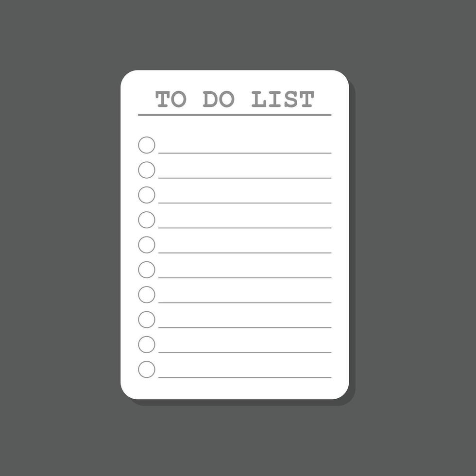 To do list on a gray background vector