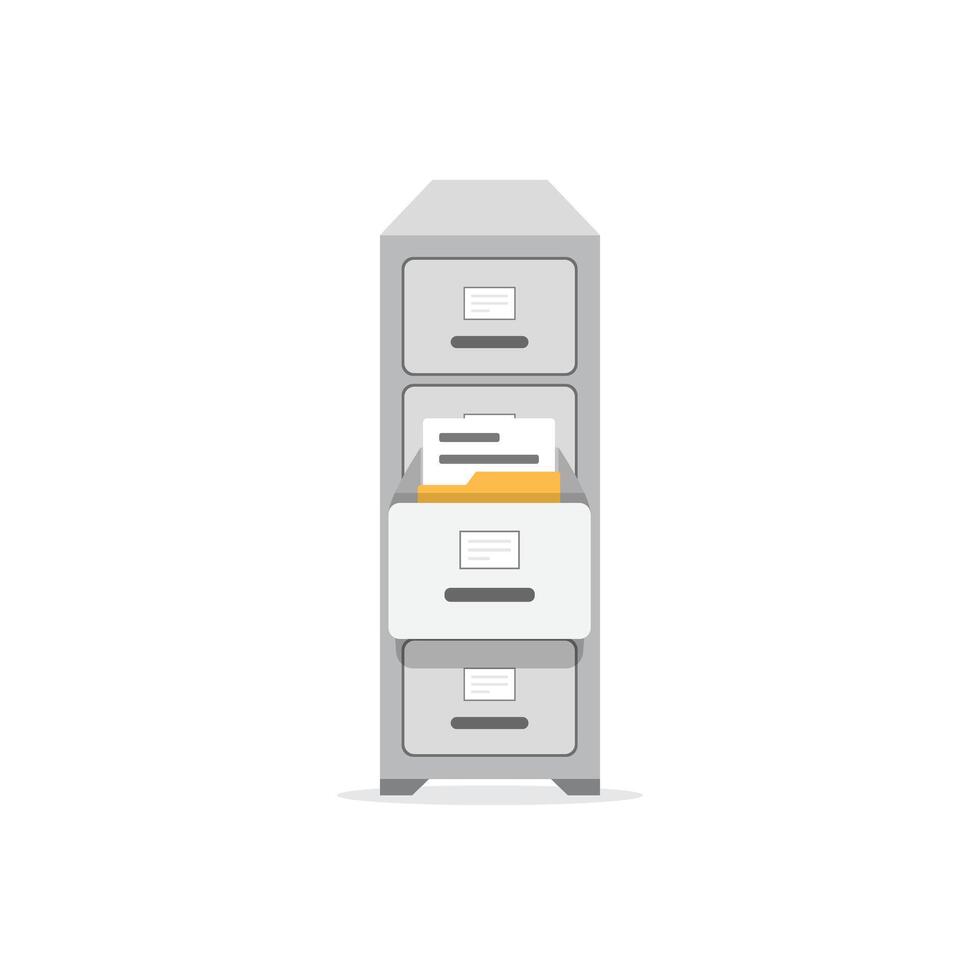 A file cabinet with a file inside vector