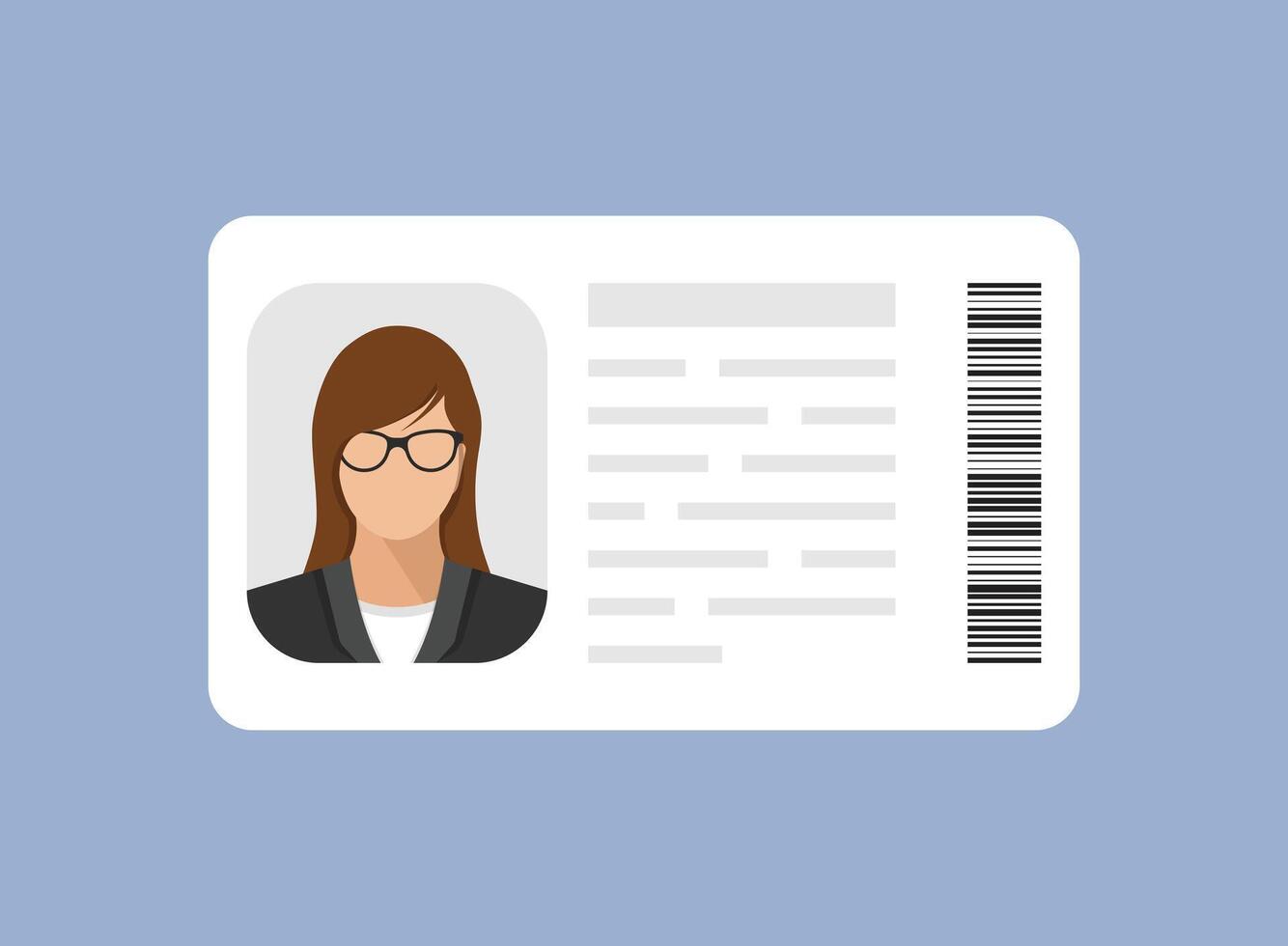 An id card with a woman's face on it vector