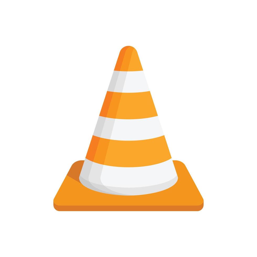 An orange traffic cone on a white background vector