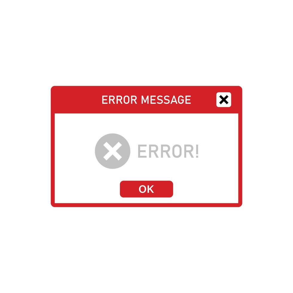 Error message on a website vector