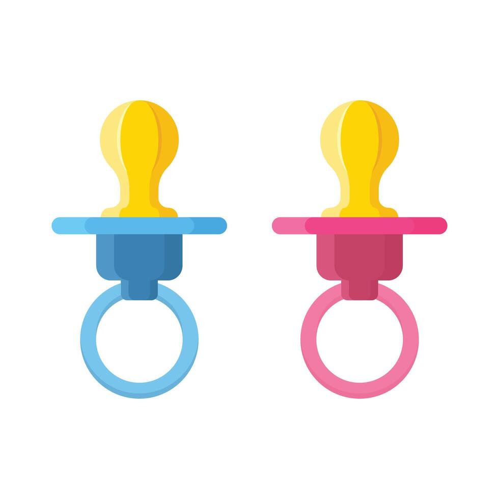 Two pacifiers with rings on them vector