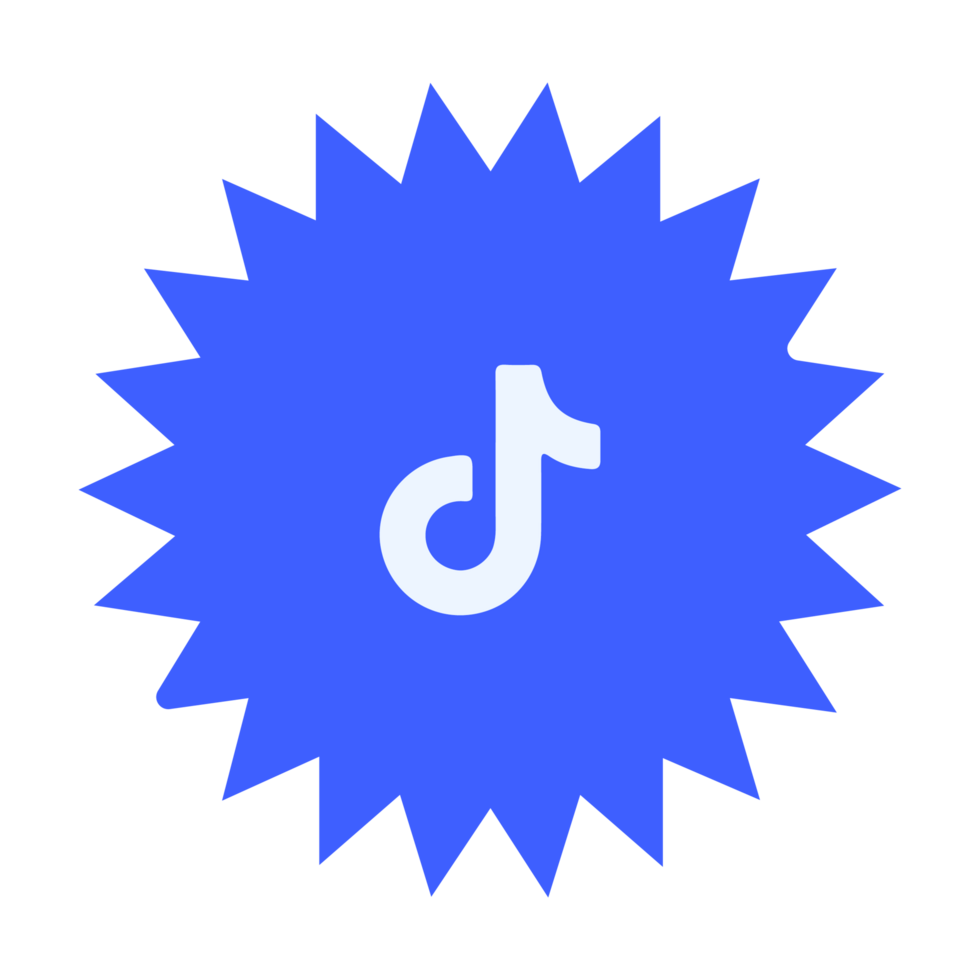 The tik tok logo on a star shape flat png