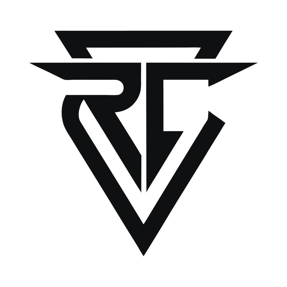 Abstract Monogram Logo with Black Geometric Letters and Triangular Symbolism vector
