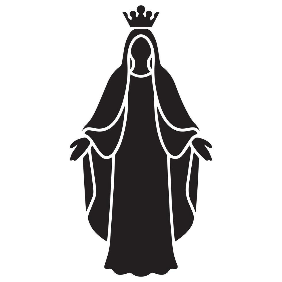 Virgin Mary with a Crown Design vector