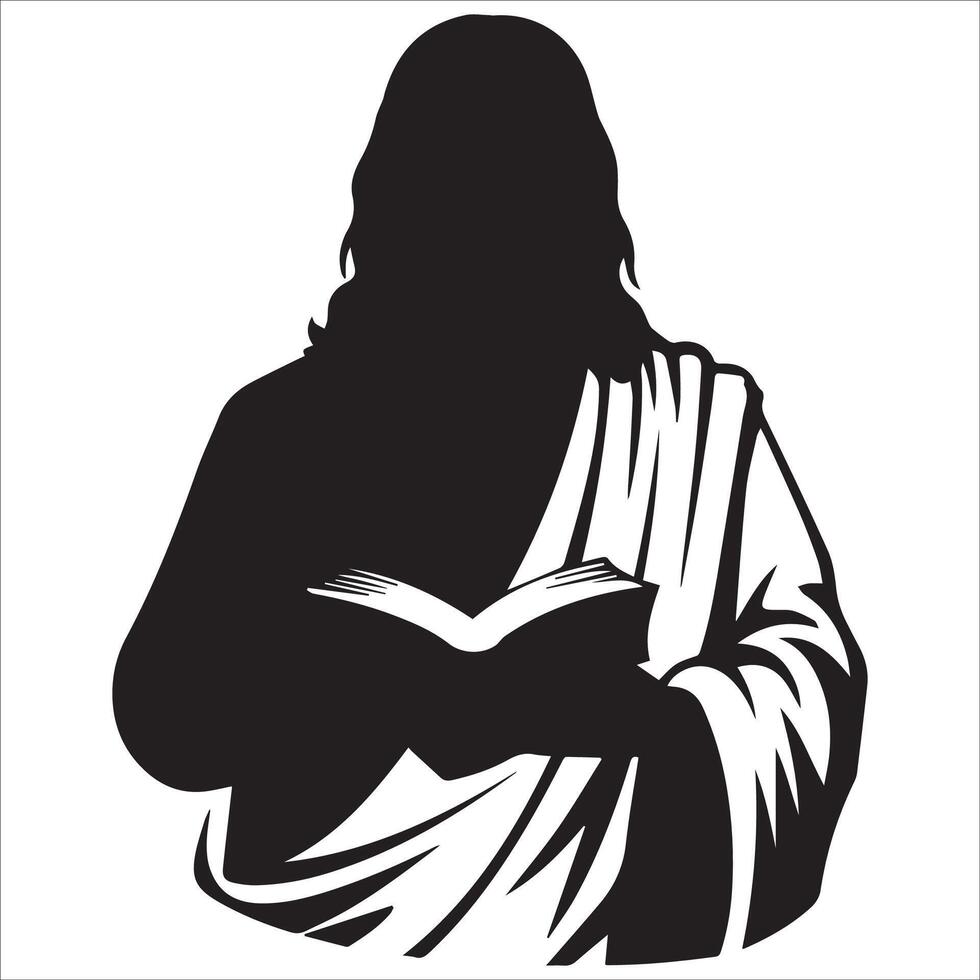 Jesus Holding an Open Bible vector