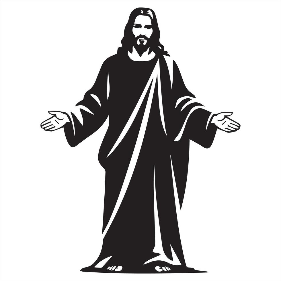 The Compassionate Christ with Open Arms vector