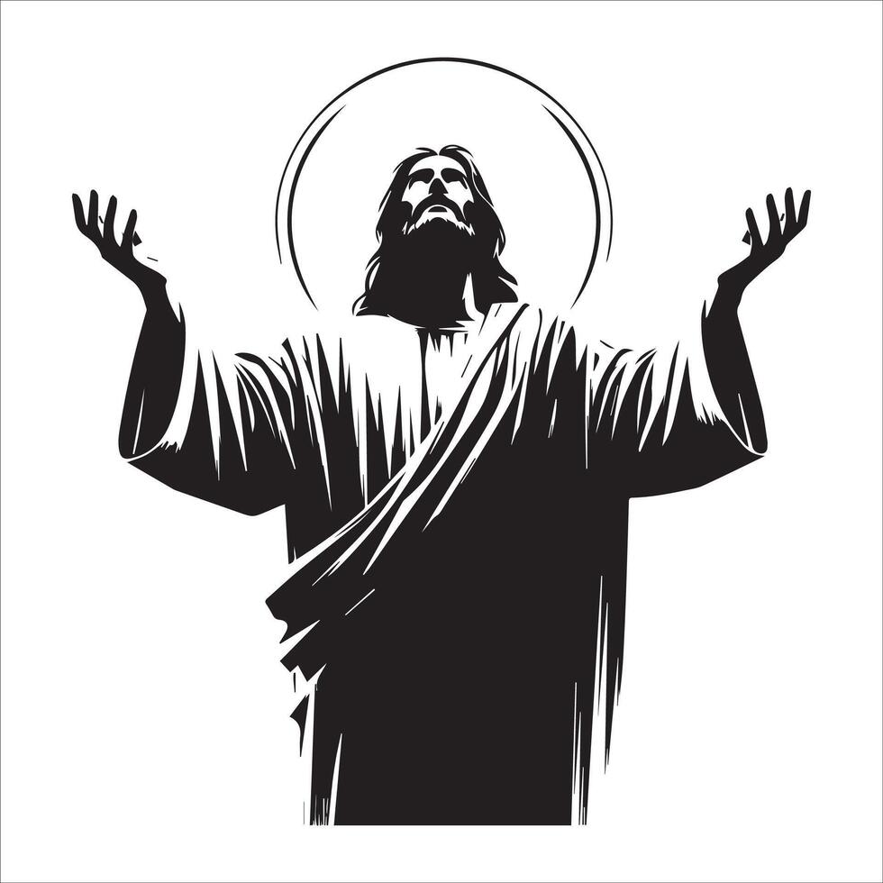 The Welcoming Savior Open Arms for the Lost vector
