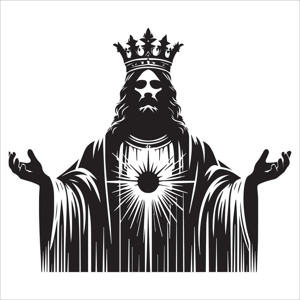 The Royal Savior Jesus with a Crown vector